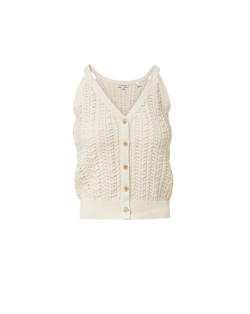 Veronica Beard Leonora Pointelle Tank Top - Ecru