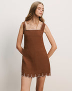 Veronica Beard Shanice Linen Mini Dress - Deep Ochre
