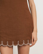 Veronica Beard Shanice Linen Mini Dress - Deep Ochre