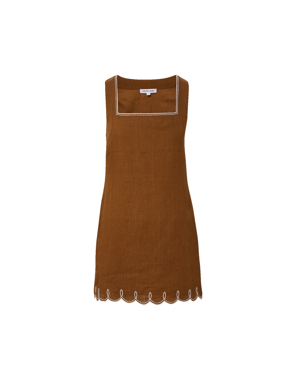 Veronica Beard Shanice Linen Mini Dress - Deep Ochre