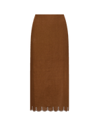 Veronica Beard Malou Linen Midi Skirt - Deep Ochre