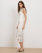 Veronica Beard Upten Eyelet Midi Dress - Dove White