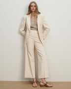 Veronica Beard Cassidee Wide-Leg Pant - Ecru