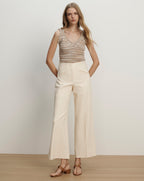 Veronica Beard Cassidee Wide-Leg Pant - Ecru