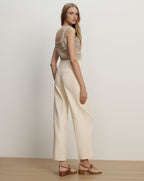 Veronica Beard Cassidee Wide-Leg Pant - Ecru