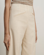 Veronica Beard Cassidee Wide-Leg Pant - Ecru
