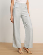 Veronica Beard Cassidee Wide-Leg Pant - River Mist