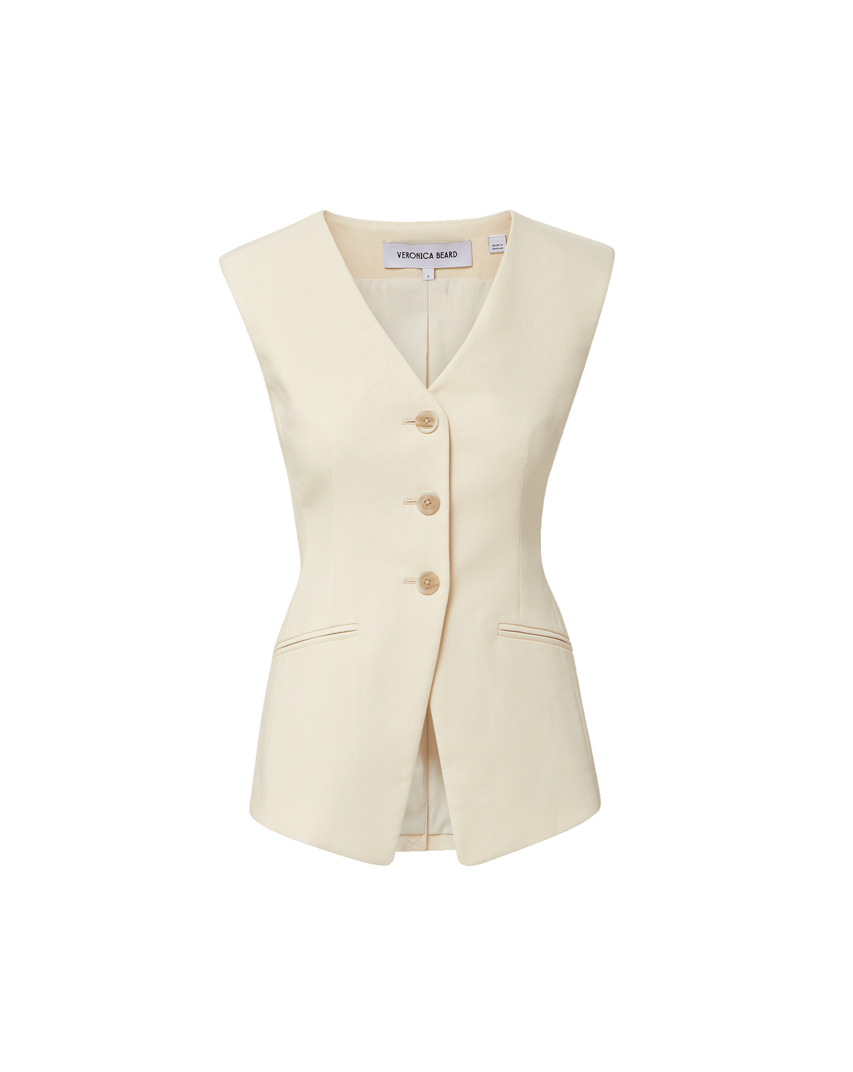 Veronica Beard Gillson Tailored Vest - Ecru