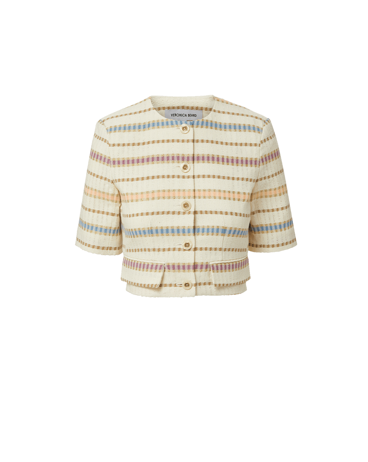 Veronica Beard Orville Striped Jacket - Ecru Multi