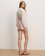 Veronica Beard Emiko Floral Blouse - Dove White Multi