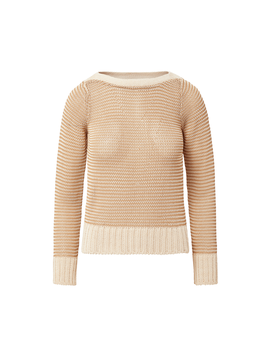 Veronica Beard Beige and white striped knit sweater.
