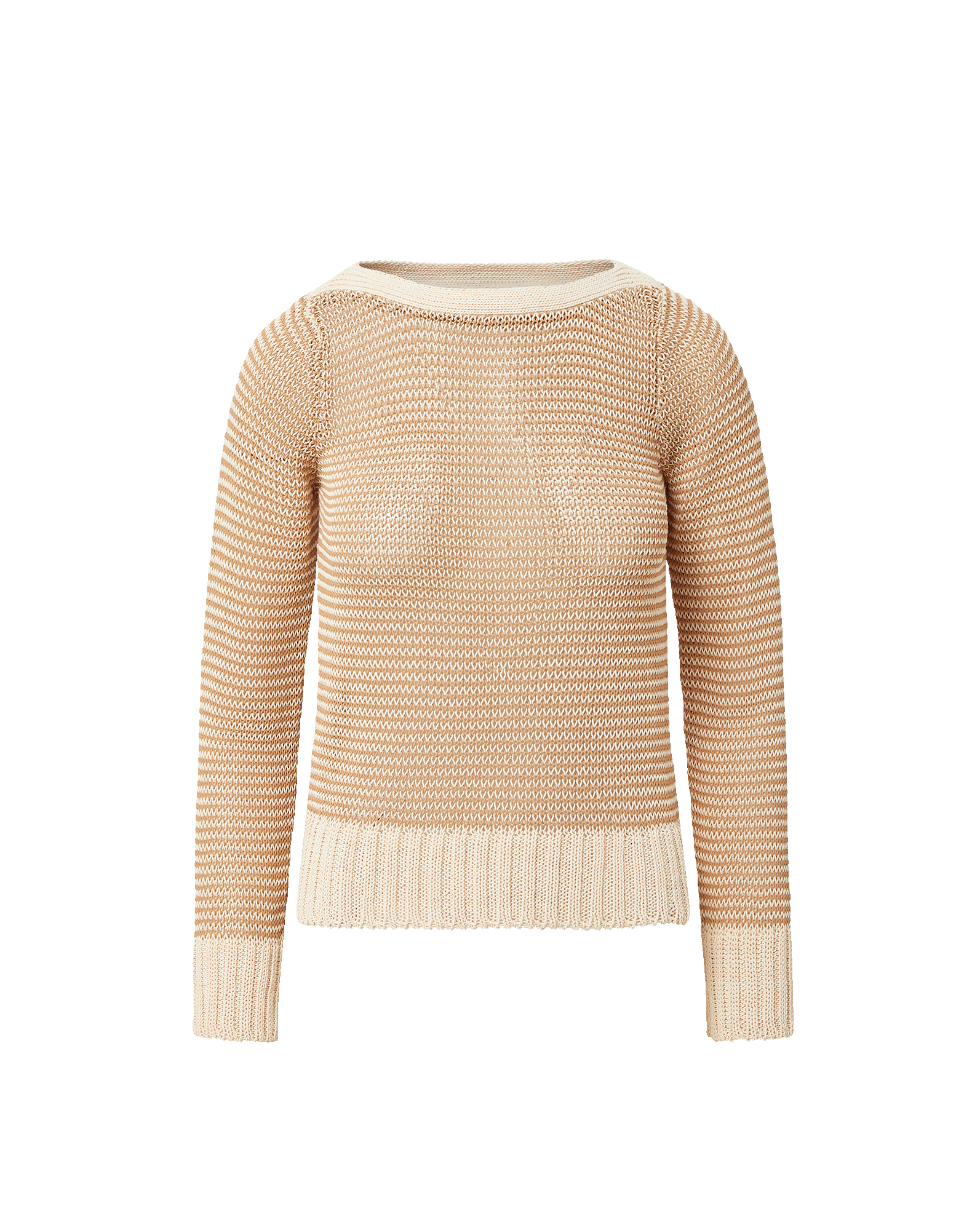 Veronica Beard Beige and white striped knit sweater.
