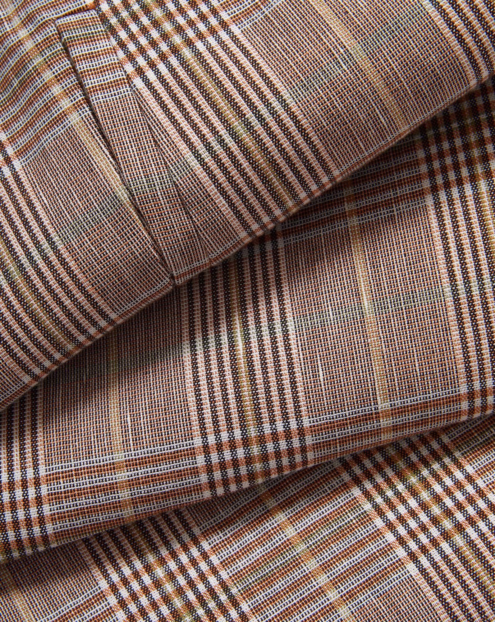 Veronica Beard Brown plaid pant with white and green lines
