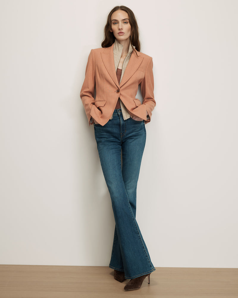 Veronica Beard Peach tweed blazer jacket
