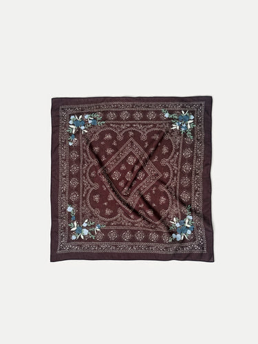 Veronica Beard Embroidered Bandana - Raisin Dove