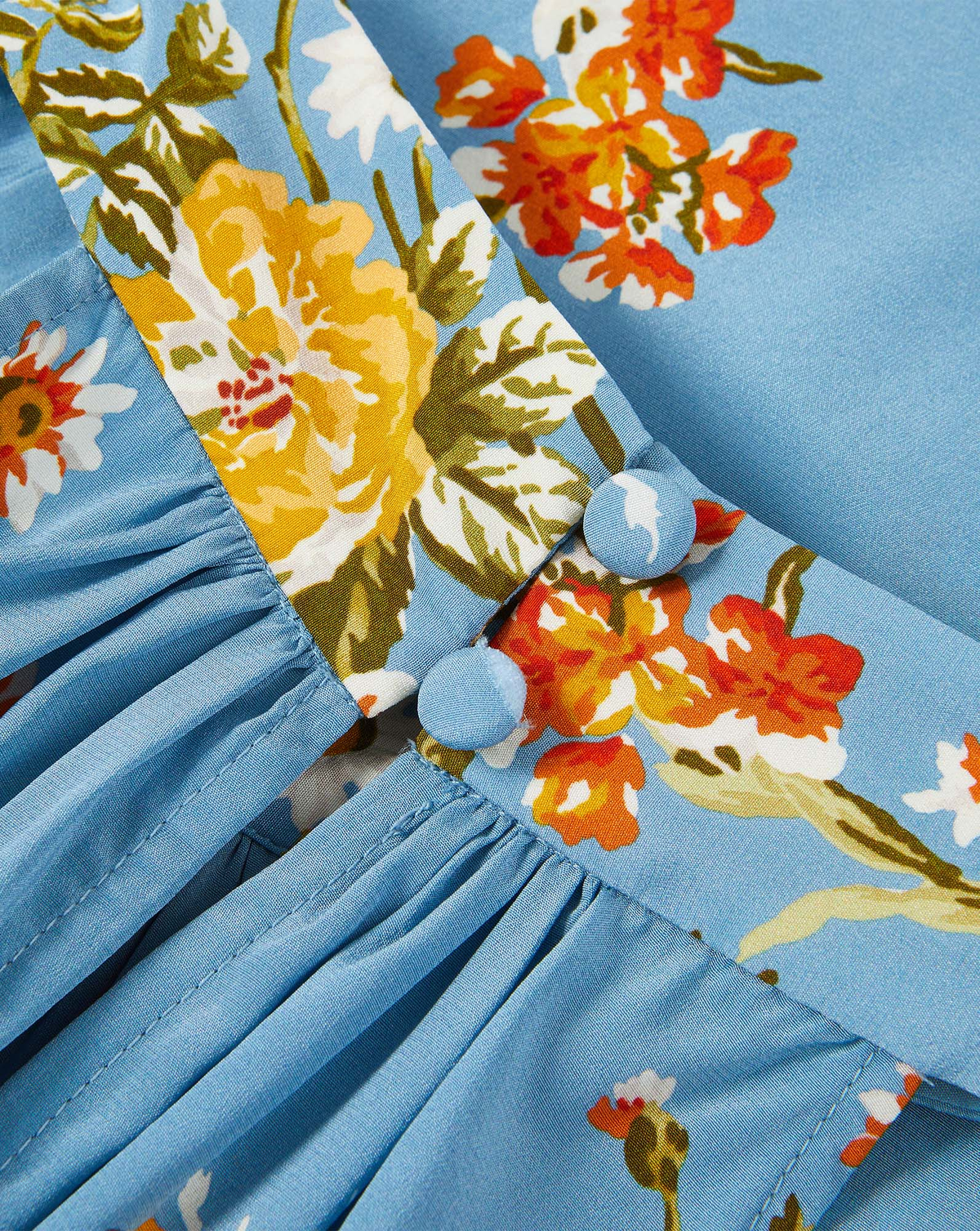 Veronica Beard Blue floral dress with button details