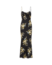Veronica Beard Black floral maxi slip dress.