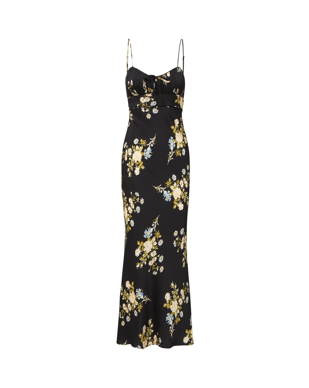 Veronica Beard Black floral maxi slip dress.