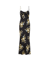 Veronica Beard Black floral maxi slip dress.
