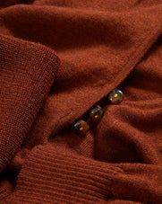 Veronica Beard Brown knit cardigan with three tortoise shell buttons.