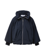 Veronica Beard Navy bomber jacket with gathered collar and cuffs