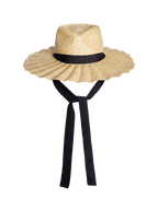 Veronica Beard Straw sun hat with black ribbon
