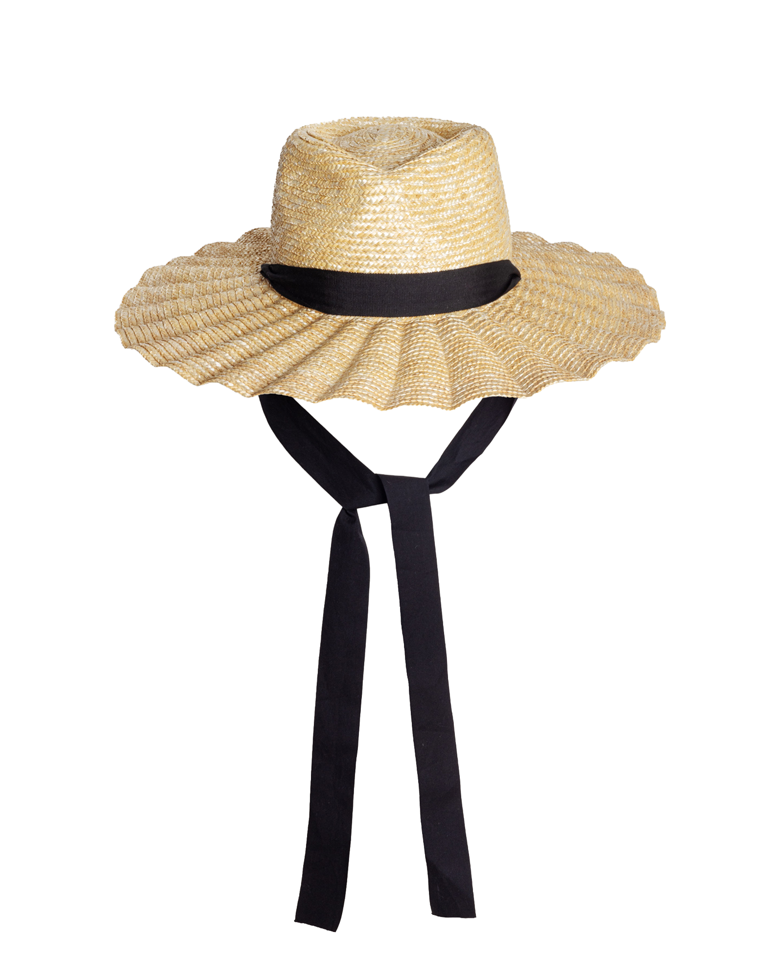 Veronica Beard Straw sun hat with black ribbon