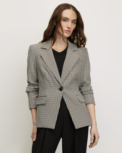 Veronica Beard Healy Houndstooth Dickey Jacket - Navy Multi