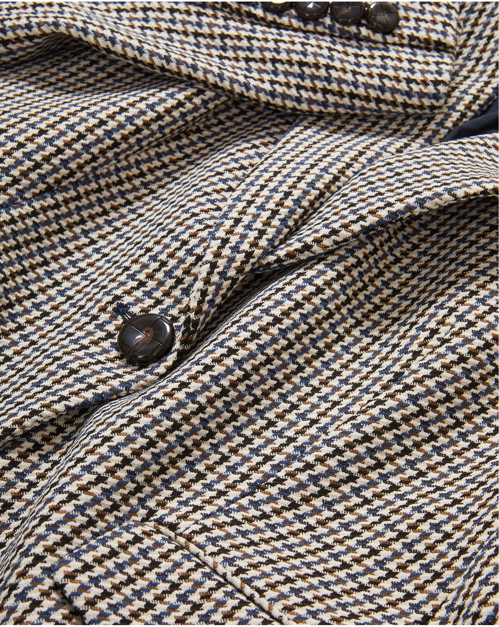 Veronica Beard Healy Houndstooth Dickey Jacket - Navy Multi