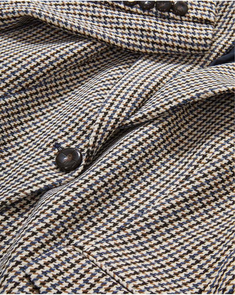 Veronica Beard Healy Houndstooth Dickey Jacket - Navy Multi