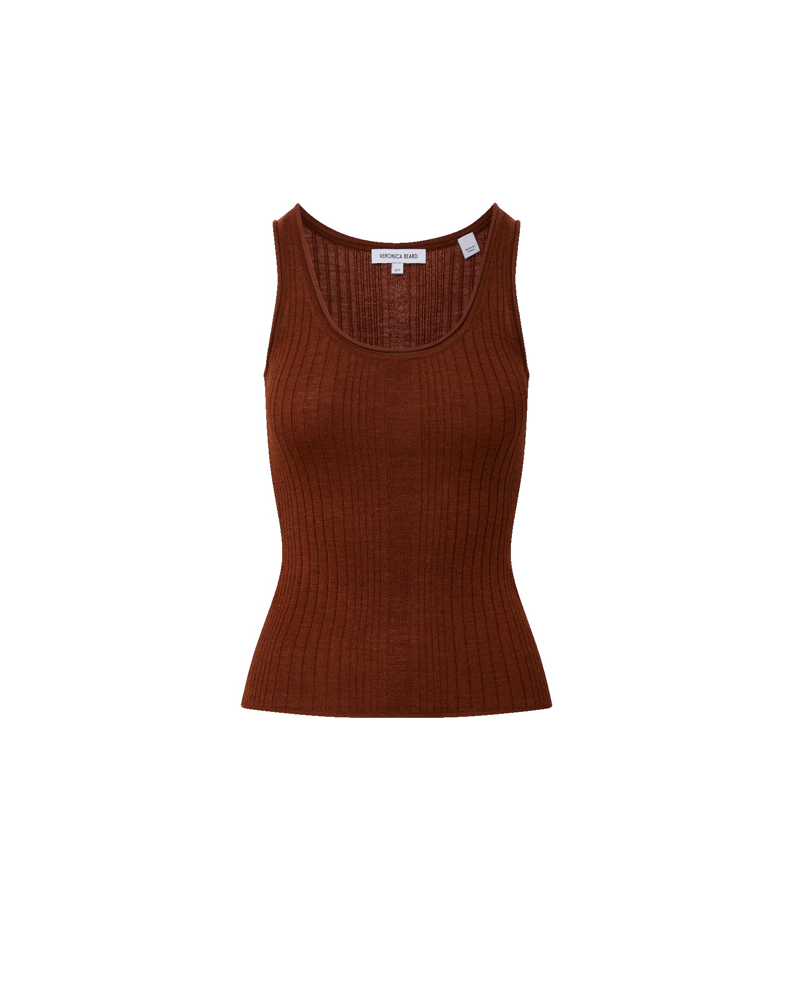 Veronica Beard Brown ribbed knit tank top
