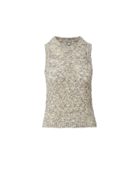 Veronica Beard Jerrel Cropped Knit Tank Top - Dove White Multi