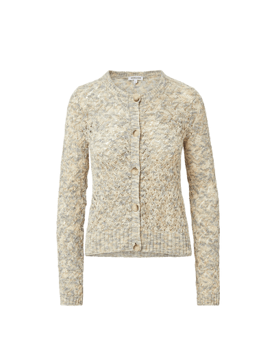 Veronica Beard Drummond Pointelle Cardigan - Dove White Multi