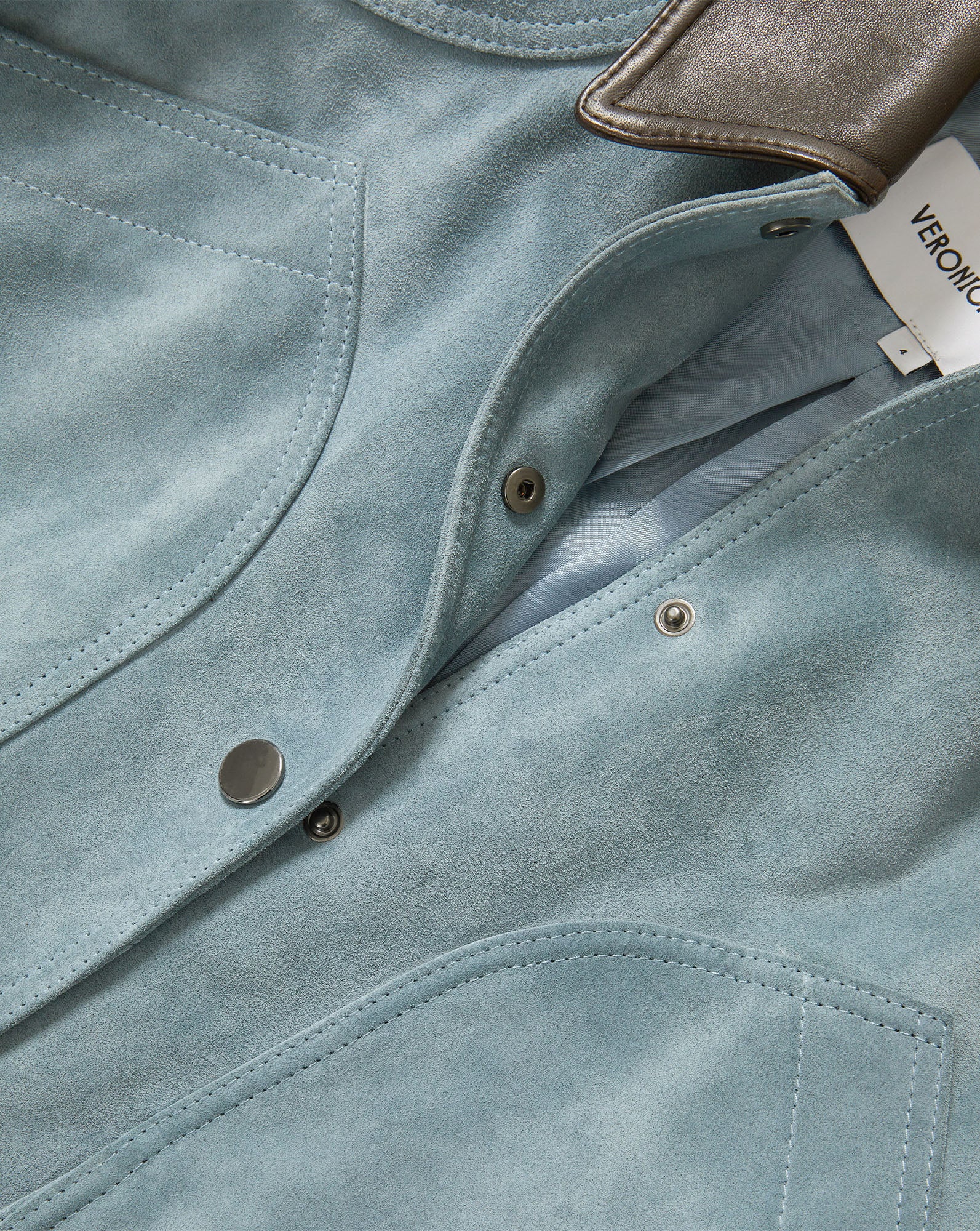 Veronica Beard Walters Suede Jacket - Blue Steel
