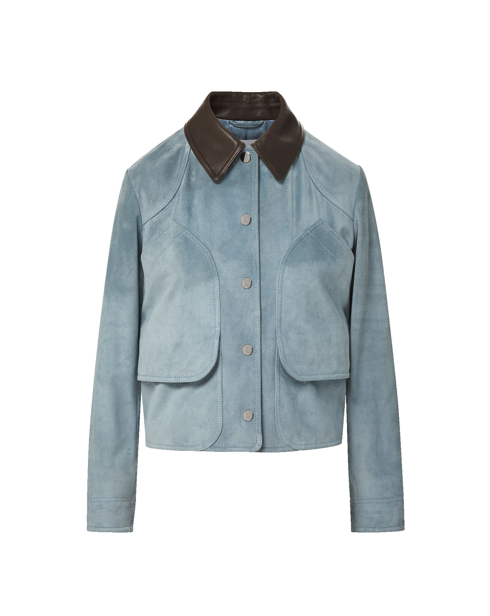 Veronica Beard Walters Suede Jacket - Blue Steel