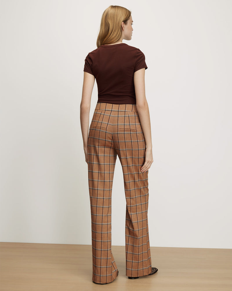Veronica Beard Tonelli Plaid Wide-Leg Pant - Ochre Multi