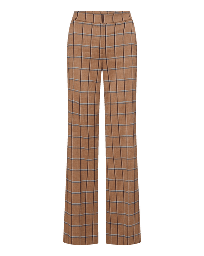 Veronica Beard Tonelli Plaid Wide-Leg Pant - Ochre Multi