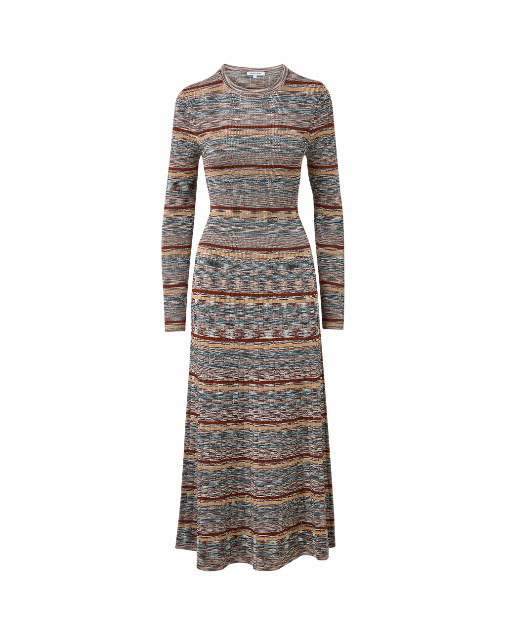 Veronica Beard Striped knit midi dress with long sleeves.