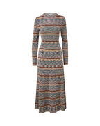 Veronica Beard Striped knit midi dress with long sleeves.