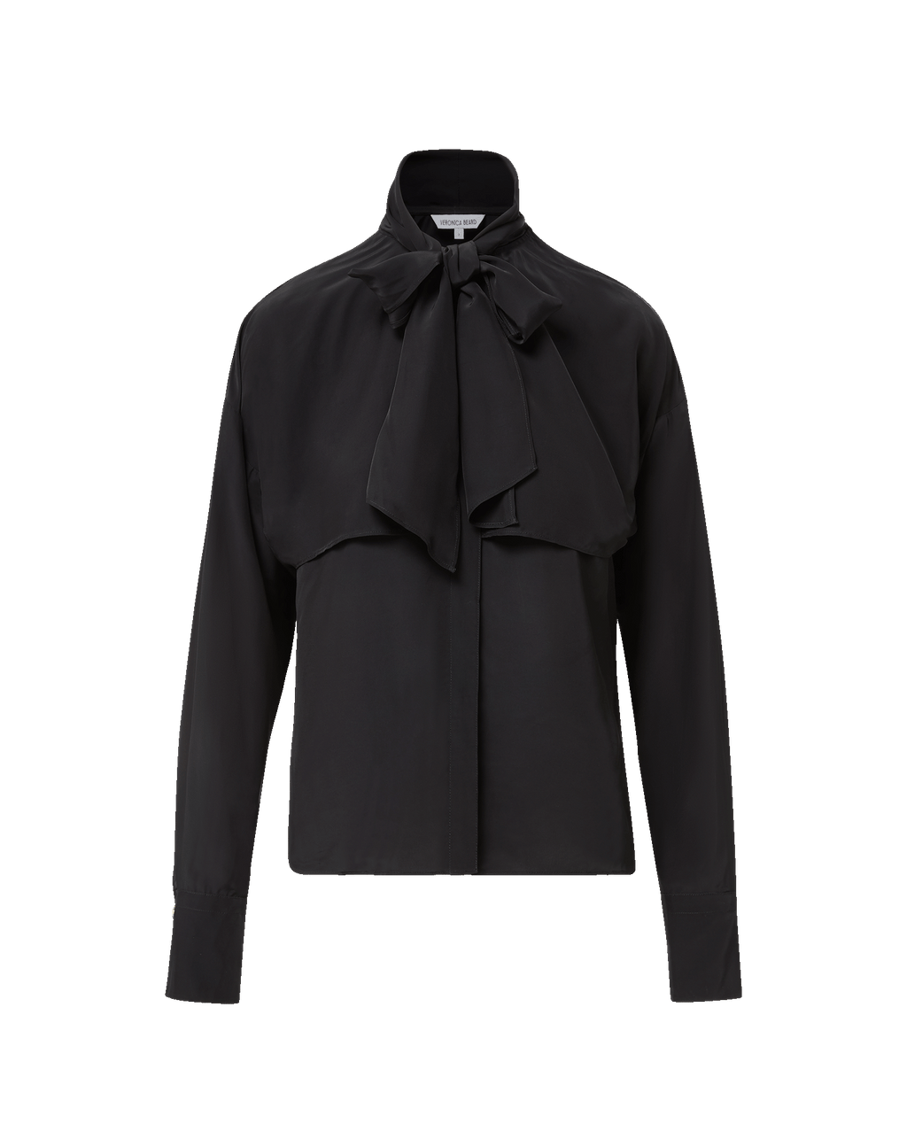 Veronica Beard Black silk blouse with pussy bow.
