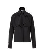 Veronica Beard Black silk blouse with pussy bow.
