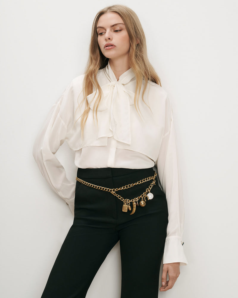Veronica Beard Gold chain belt with assorted charms