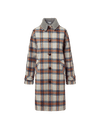 Veronica Beard Plaid wool coat with ribbed collar and button closure.