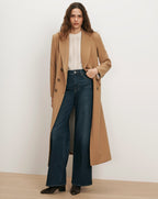 Veronica Beard Dark wash denim wide-leg jeans.
