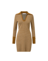 Veronica Beard Brown plaid knit mini dress with collar.