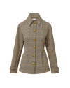 Veronica Beard Brown plaid jacket with gold buttons