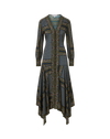 Veronica Beard Blue patterned midi dress with long sleeves
