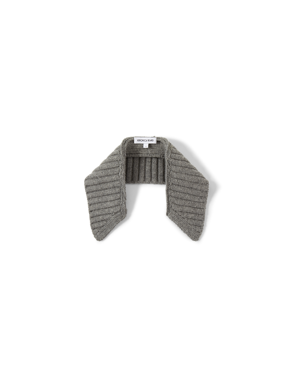Veronica Beard Gray ribbed knit dickey with white label