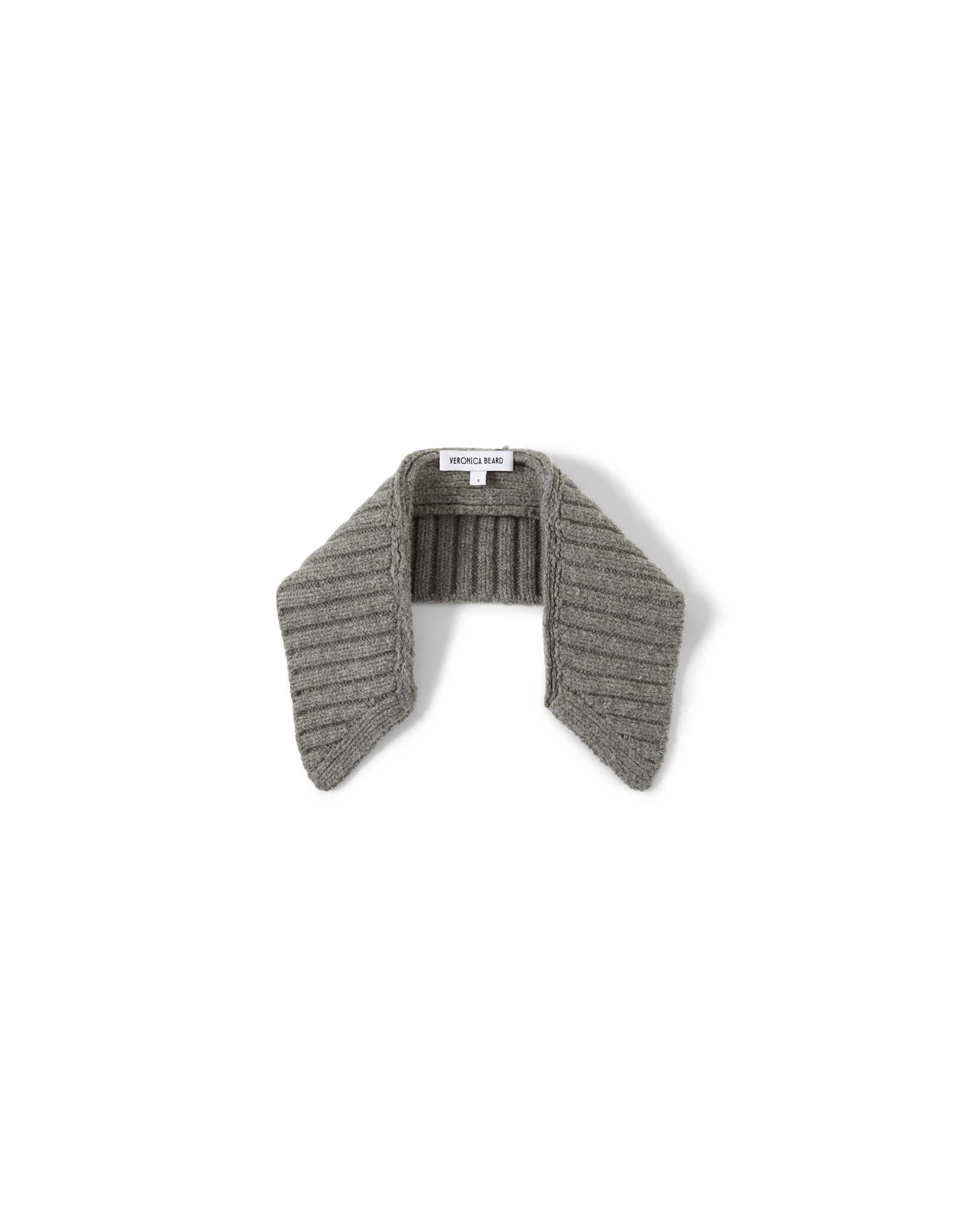 Veronica Beard Gray ribbed knit dickey with white label
