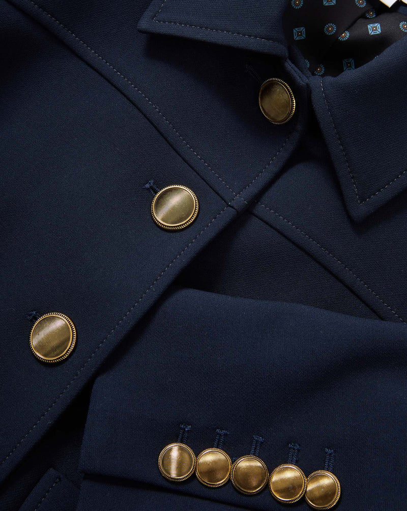 Veronica Beard Navy blue blazer with gold buttons.